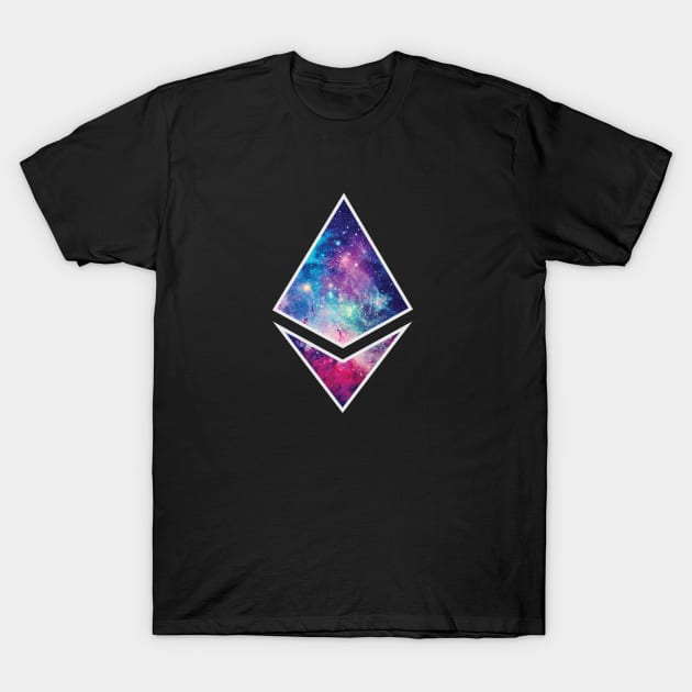 Ethereum Moon Galaxy T-Shirt by mangobanana